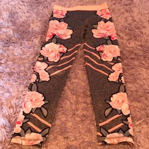 Justice girls size 8 pink rose leggings